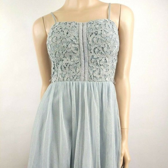 City Triangles Dresses & Skirts - City Triangles Mini Dress Blue Lace And Tulle Size 7